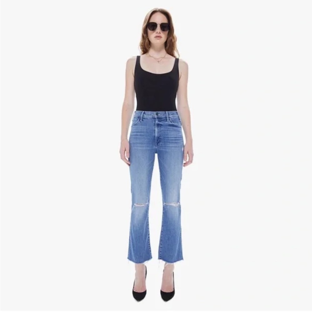 MOTHER The Hustler Ankle Fray Jeans in Can’t Stop Staring Excellent Condition